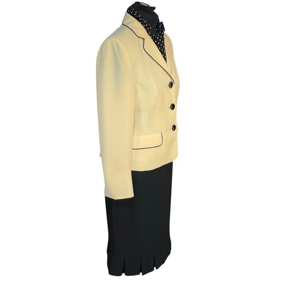 Evan-Picone Skirt Suit Set Yellow and Black Career Wear Size 12 - Picture 2 of 12